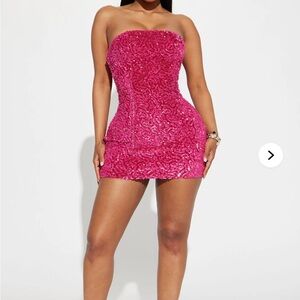 Fashion Nova Pink Sequin Dress